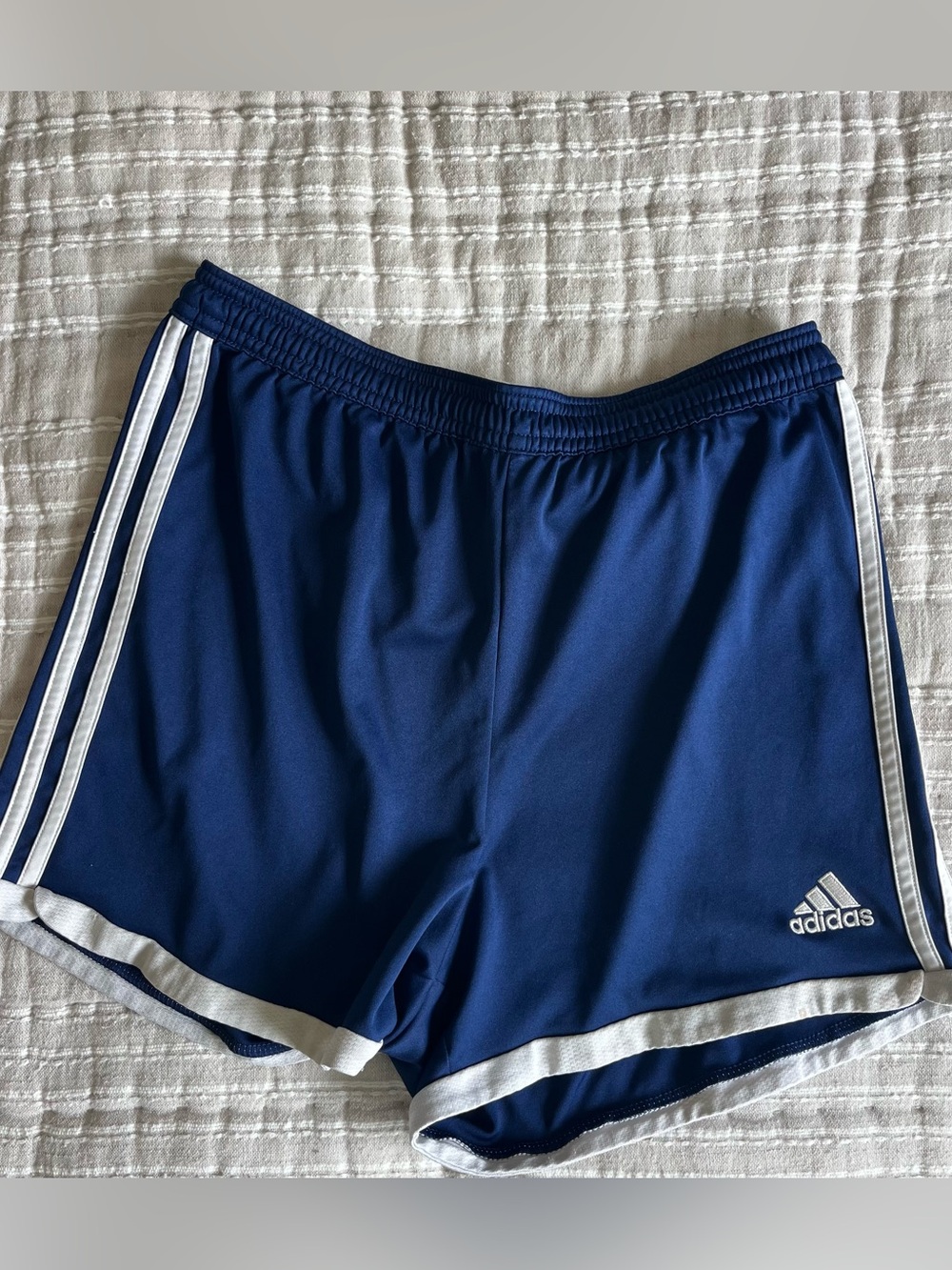 XS Adidas Navy Blue Shorts with White Trim